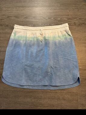 Talbots Sz. XL Pastel Ombré Tie-Dye Casual Skirt Elastic/Draw-Tie Waist NEW